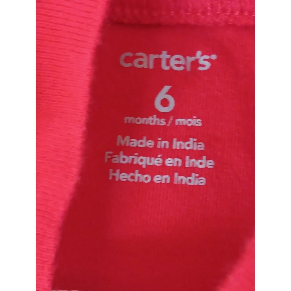 Carters Shirt 6 Months Boys Red Long sleeve Snap Up Department A of Awesome